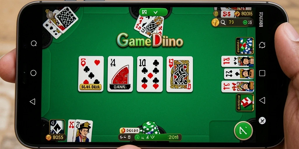 Tampilan utama gameplay Domino yang seru di 8055.