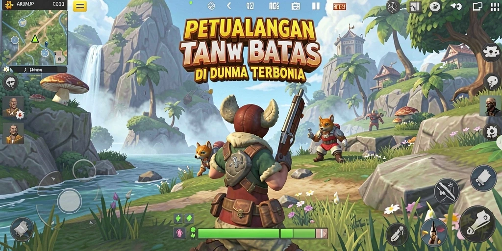 Gameplay AKUNJP yang menakjubkan dalam dunia terbuka.