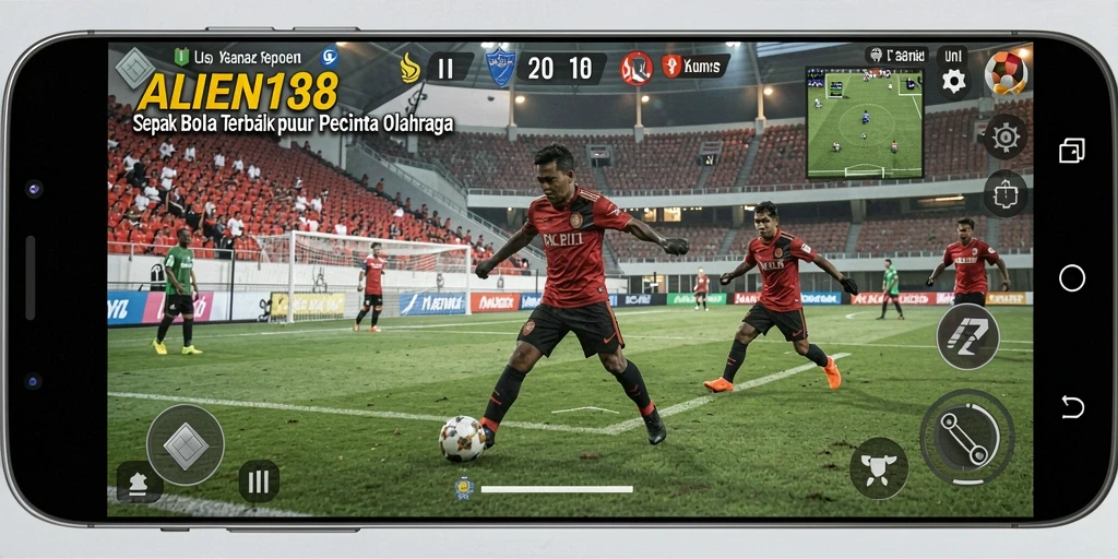 Tampilan screenshot utama ALIEN138 dengan aksi menarik di lapangan sepak bola.