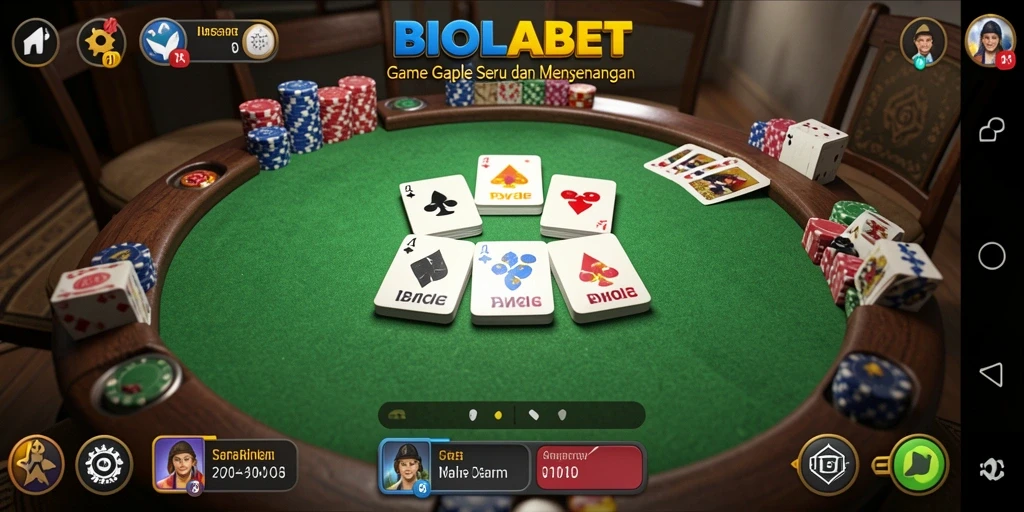 Tampilan gameplay Gaple yang seru dan interaktif pada BIOLABET.