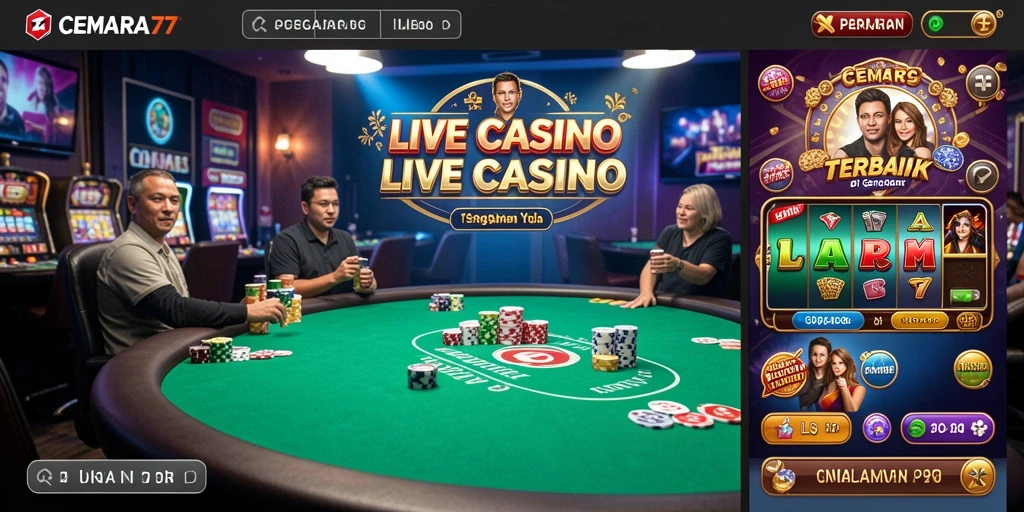 Gameplay Live Casino CEMARA77 yang seru dan interaktif.