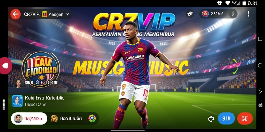 Tampilan gameplay seru di CR7VIP dengan musik interaktif.