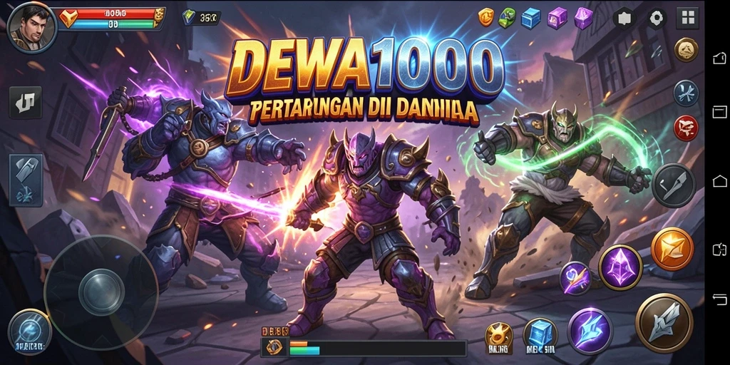 Tampilan gameplay seru DEWA1000 dengan pertarungan yang intens.