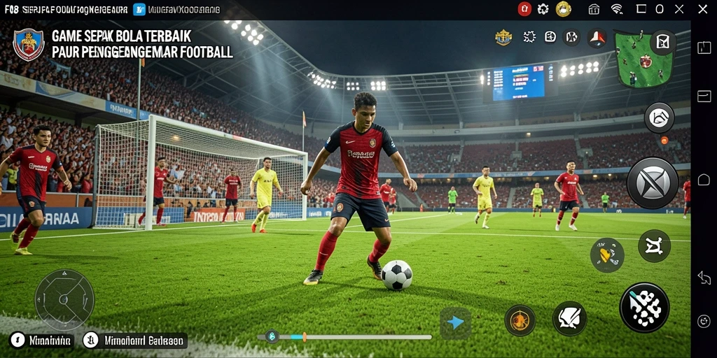 Tampilan gameplay FO8 yang mengesankan dengan aksi sepak bola seru.