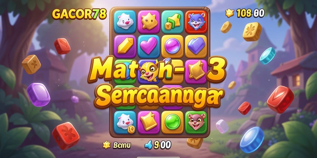 Tampilan gameplay GACOR78 yang seru dalam aksi Match-3.