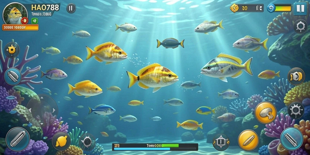 Tampilan menembak ikan di game HAO788 yang seru.