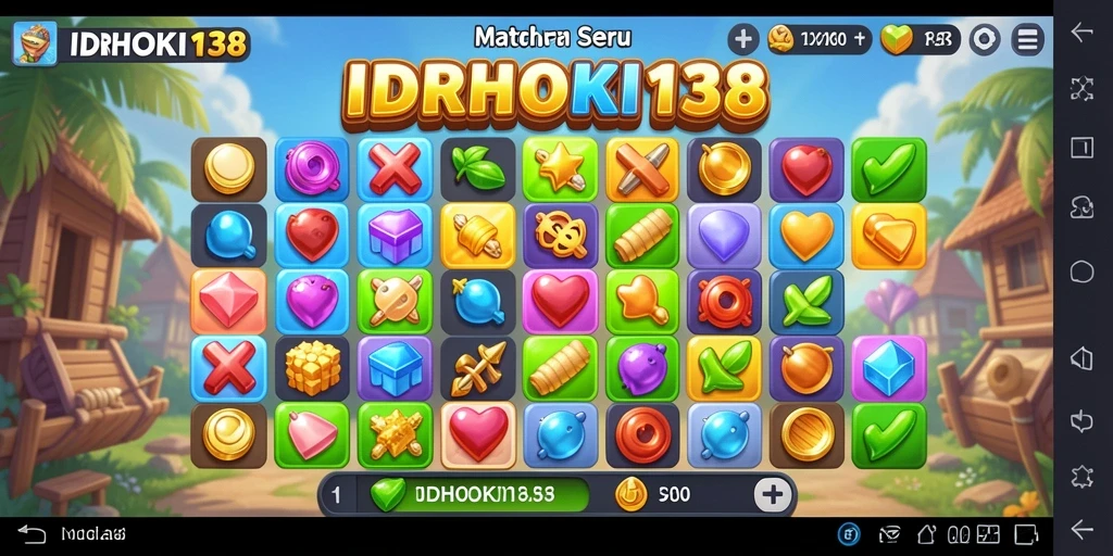 Tangkapan layar menunjukkan aksi seru mencocokkan benda dalam IDRHOKI138.