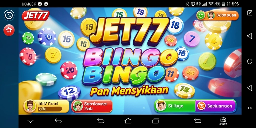 Screenshot gameplay JET77 yang menunjukkan suasana seru permainan Bingo.