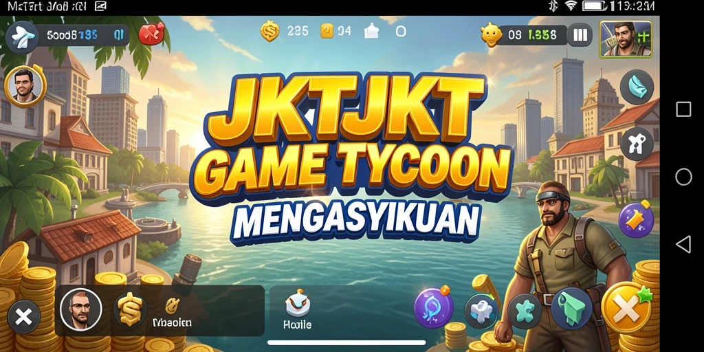Screenshot gameplay JKTJKT menunjukkan aktivitas Tycoon yang dinamis.