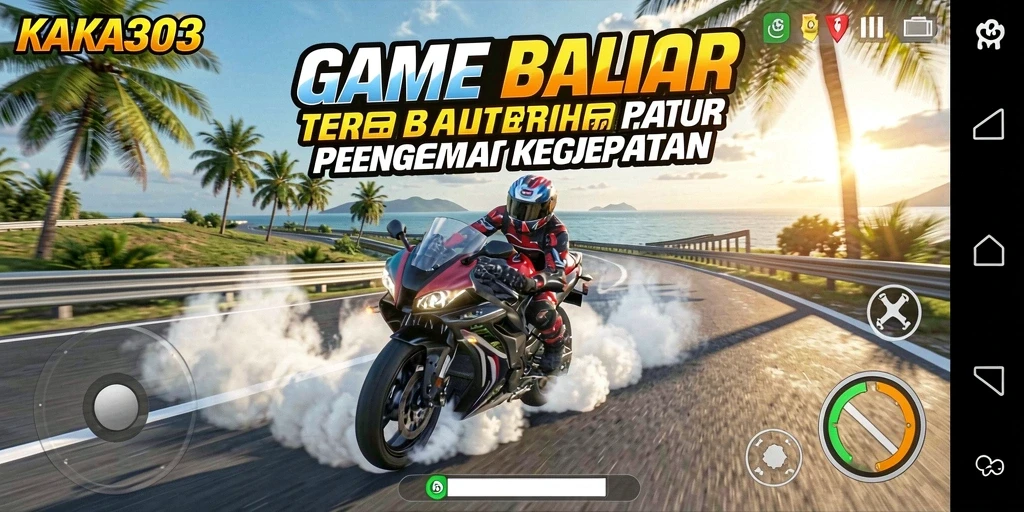 Gameplay seru KAKA303 dengan balapan motor yang mendebarkan.