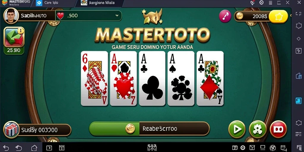 Tampilan permainan domino yang menarik dan interaktif.