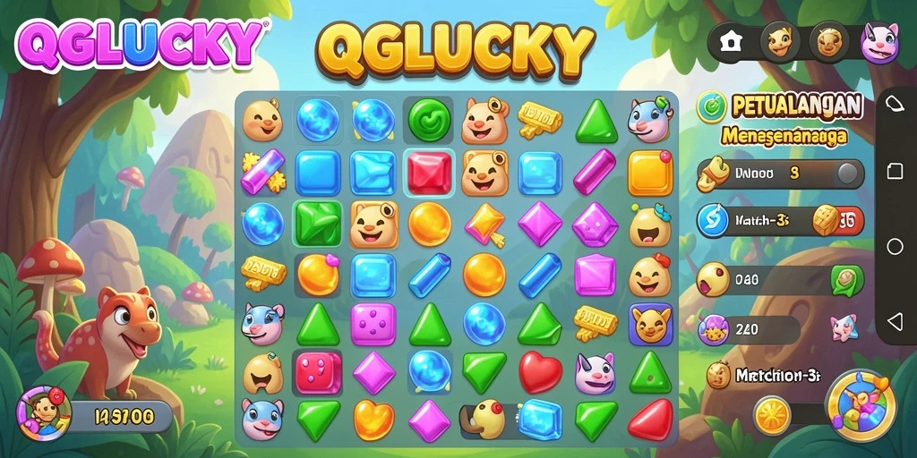 Gameplay menarik QGLUCKY yang penuh warna dan tantangan seru.