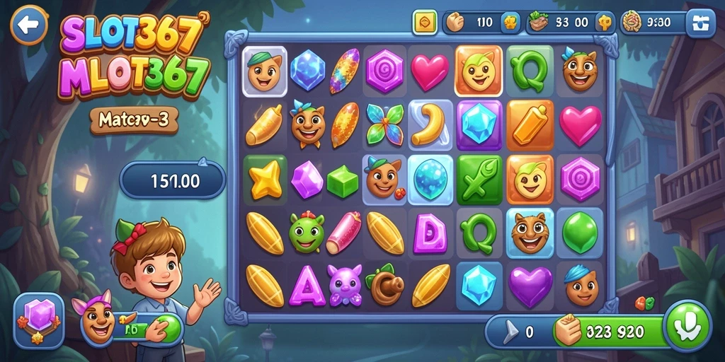 Gameplay seru dan warna-warni dari SLOT367 dengan tantangan Match-3.
