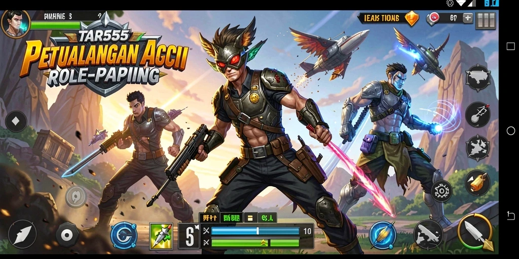 Screenshot gameplay TAR555 menunjukkan aksi pertarungan yang intens dan grafis menawan.