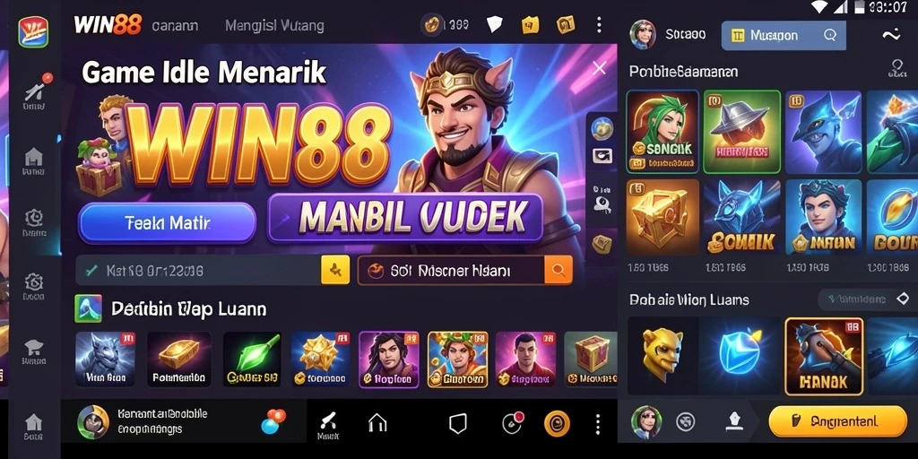 Tampilan gameplay <strong>WIN88</strong> yang menawan dengan elemen Idle.