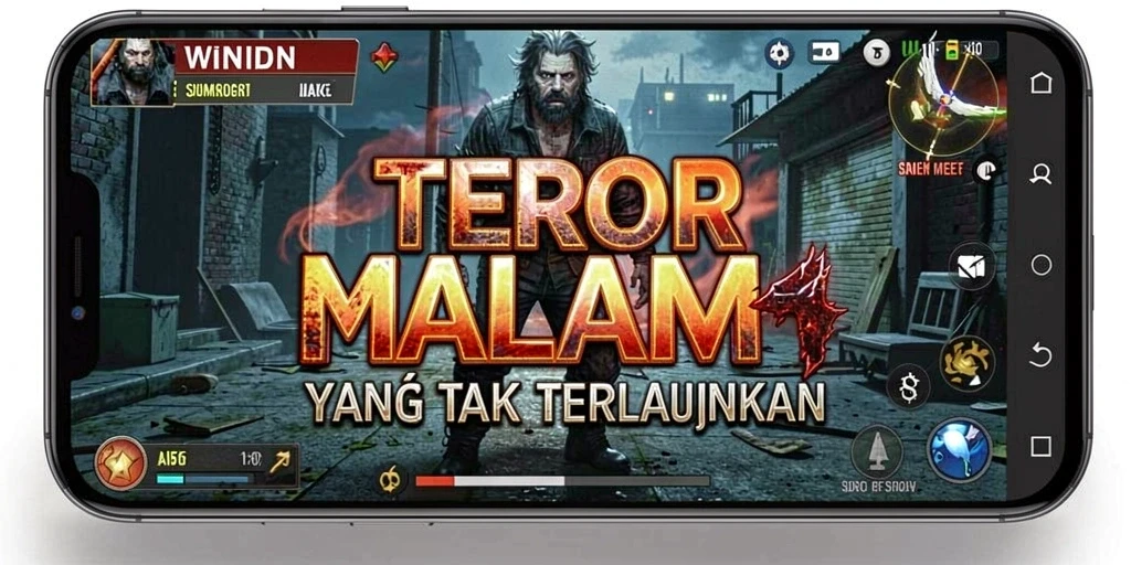 Screenshot gameplay WINIDN menampilkan suasana menyeramkan di dunia Horror.